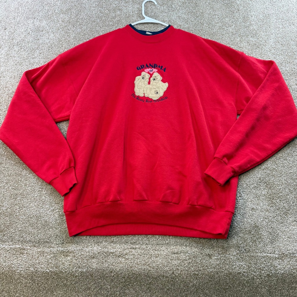 VTG M&C Sportswear Womens 2X Grandma Bear Embroidered Sweatshirt Crewneck XXL